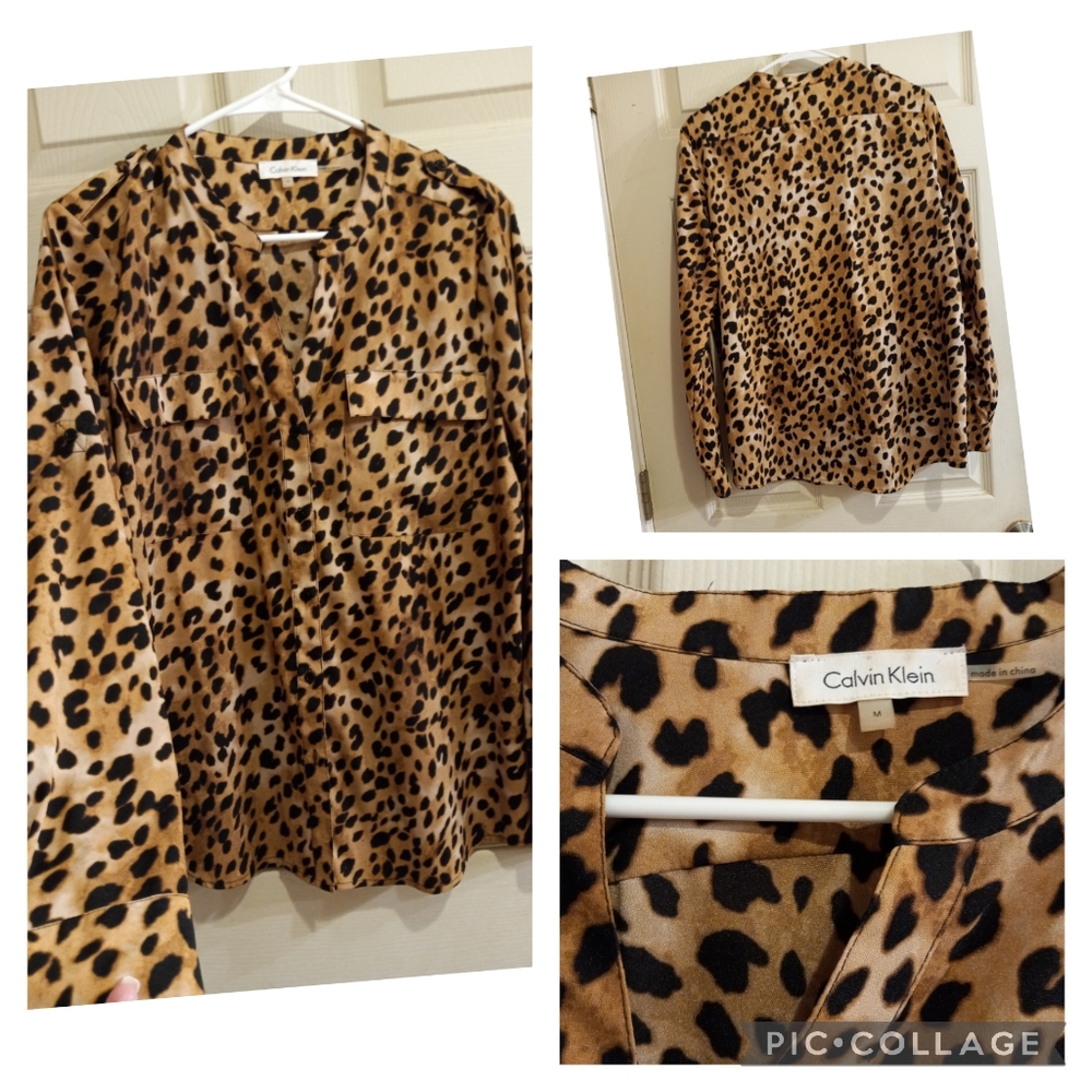 Calvin Klein  ladies animal print  size medium